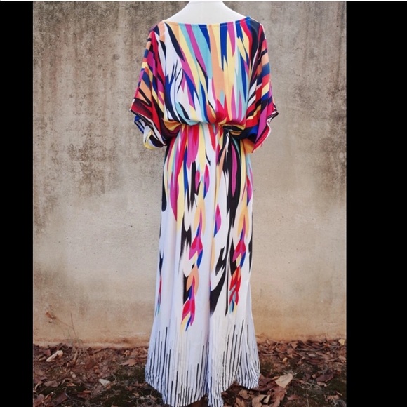 5 Star 🌟 Fave! The Vibrant Dress /Kaftan 💯 Rayon - Picture 3 of 6